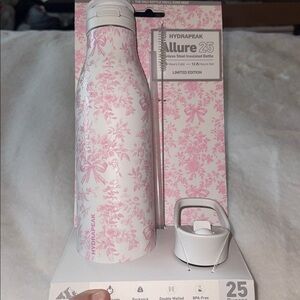 hyrdapeak pink bow 25 oz stainless steel insulated bottle shabby chic style 🎀